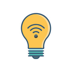 Smart Bulb with WiFi Icon Illustration Technology