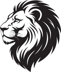 Fototapeta premium Majestic Lion Head Illustration with Flowing Mane