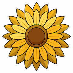 Beautiful Sunflower with Radiant Yellow Petals and Brown Center

