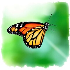 Obraz premium Monarch Butterfly: A Vibrant, Painterly Portrait in Flight