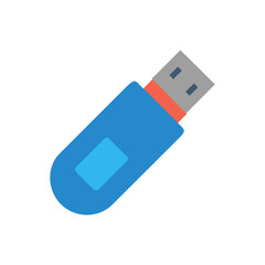Blue USB drive icon with black background image