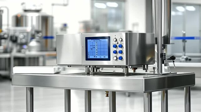 Industrial milk bottling machines operate in a large-scale dairy facility, ensuring precise and hygienic packaging.","industrial machinery, milk bottling, dairy facility, large-scale production