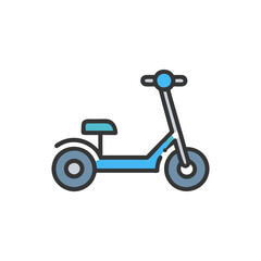 Fototapeta premium Blue seated scooter illustration on a black background