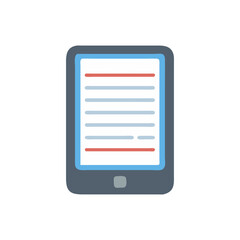 Tablet with document icon on a black background