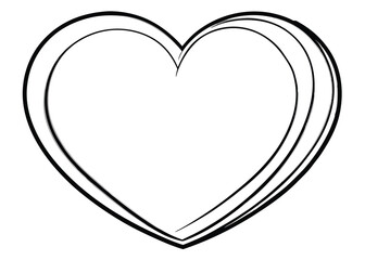Heart doodle line art silhouette vector