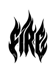 Create a minimalist T-shirt design featuring a hand-drawn sketch of flames in a dynamic, artistic style. Include the bold text 'Fire'