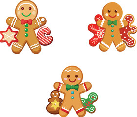 Cute Gingerbread Man Cookie Set – Festive Christmas Holiday Treats
