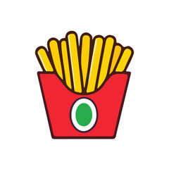 big fries icon illustration on white background