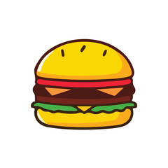 burger icon illustration on white background