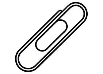 Paperclip line art silhouette vector