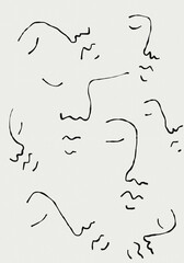 line art faces people minimal illustration 