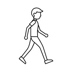 Side View Walking Outline Drawing