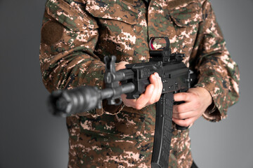 Mercenary Soldier with His Weapon
