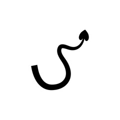 Devil tail silhouette vector icon