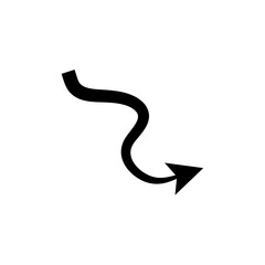 Devil tail silhouette vector icon