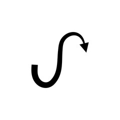 Devil tail silhouette vector icon