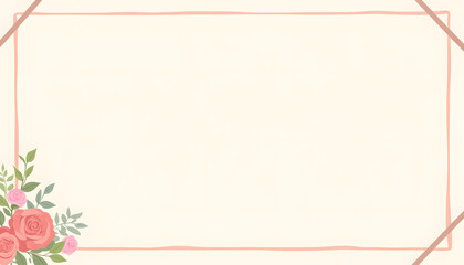 Obraz premium Floral Border on Cream Background