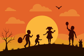 Fototapeta premium children playing on the beach