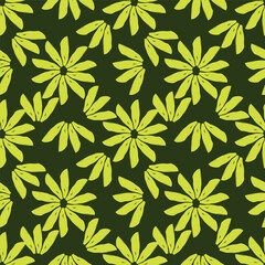 Fototapeta premium Elegant trendy vector ditsy floral seamless pattern design of beautiful abstract flowers and leaves. Foliage repeat texture background. Suitable for wallpaper, surface printing and textile