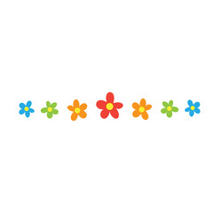 Hand drawn flowers border. Vector illustration 