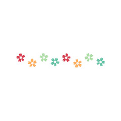 Hand drawn flowers border. Vector illustration 
