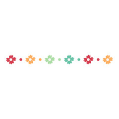 Hand drawn flowers border. Vector illustration 