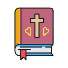 Fototapeta premium Bible Book Icon Representing Religious Wedding and Spiritual Ceremony
