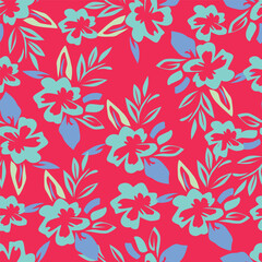 Vintage seamless floral pattern. Liberty style background of small mauve and lilac flowers. Small flowers scattered over a white background. Stock for printing on surfaces