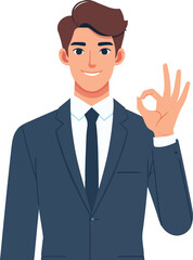 vector ok hand gesture worker