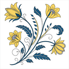 set of floral elements