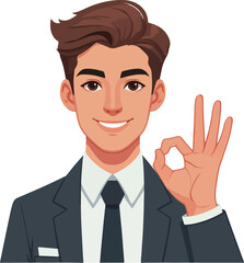 vector ok hand gesture worker