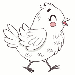 Fototapeta premium a cute chicken solid white background eps