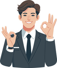 vector ok hand gesture worker