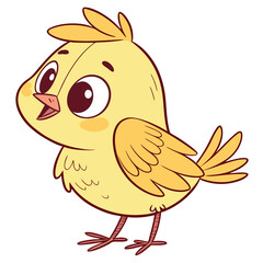 Fototapeta premium a cute yellow chicken solid white background eps