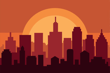 chicago skyline at sunset