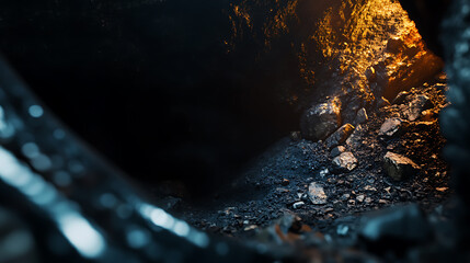 Safety officer overseeing miner operations during hazardous task. Featuring vigilance and risk assessment