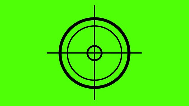 aim or target icon with green screen 
Sniper Scope Crosshair Animation Overlay with Rotating HUD Target Reticle and Circular UI Elements in Transparent Background for Video Editing, FPS Gaming Effects