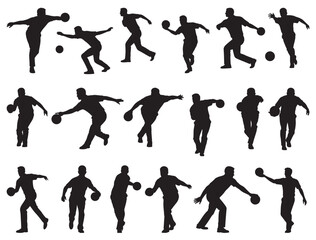 BOWLING SILHOUETTE WHITE BACKGROUND