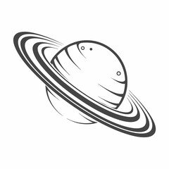 Vintage Saturn Planet Vector Illustration