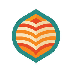 Retro Striped Ornament Coloring Page Vector Illustration.
