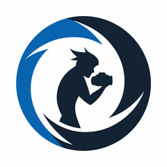 Silhouette Photographer Mascot Logo – Creative Photography Character Design for Branding