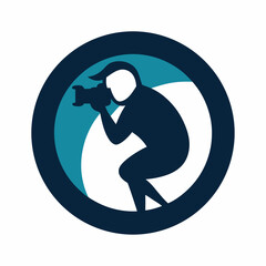 Silhouette Photographer Mascot Logo Creative Photography Character Design for Branding