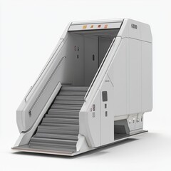 Airplane Boarding Stairs with White Background.
