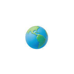 Naklejka premium 3D illustration of Earth showcasing North and South America with blue ocean and green continents, symbolizing global connectivity and environmental awareness