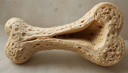 Cross-section of a bone showing spongy bone structure, representing bone marrow.