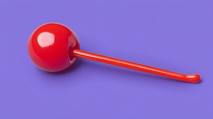 Red Cherry on a Stick Minimalist Product Photography