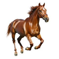 Obraz premium Majestic Brown Horse Galloping Freely in Bright Natural Environment