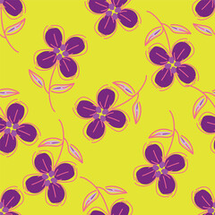 Vintage seamless floral pattern. Liberty style background of small mauve and lilac flowers. Small flowers scattered over a white background. Stock for printing on surfaces