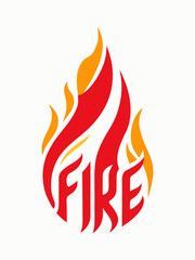 Fire flames vector illustration T-shirt on white background