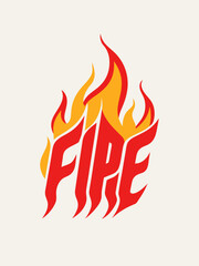 Fire flames vector illustration T-shirt on white background